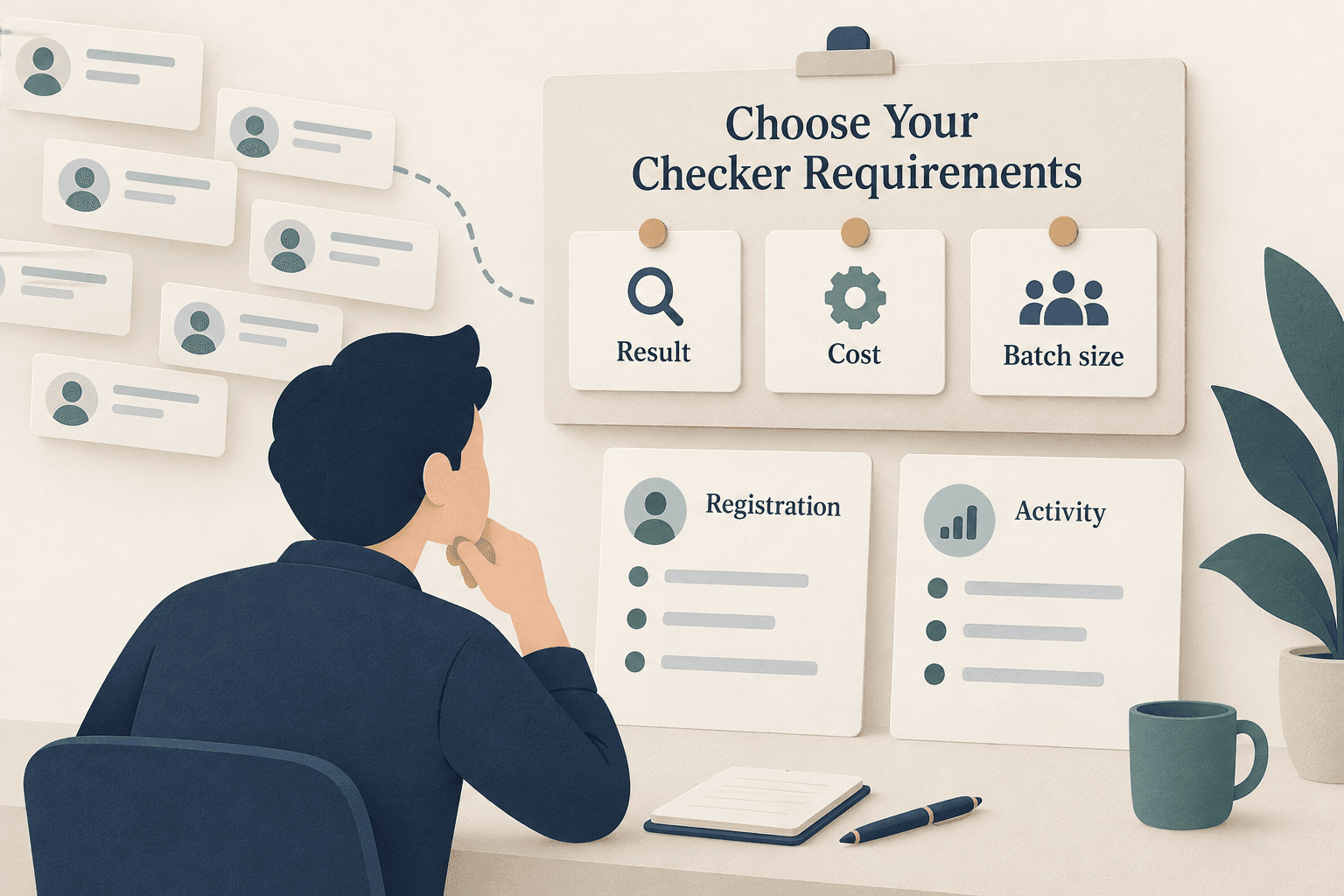 Criteria for choosing a WhatsApp number checking service: result, cost and batch size.