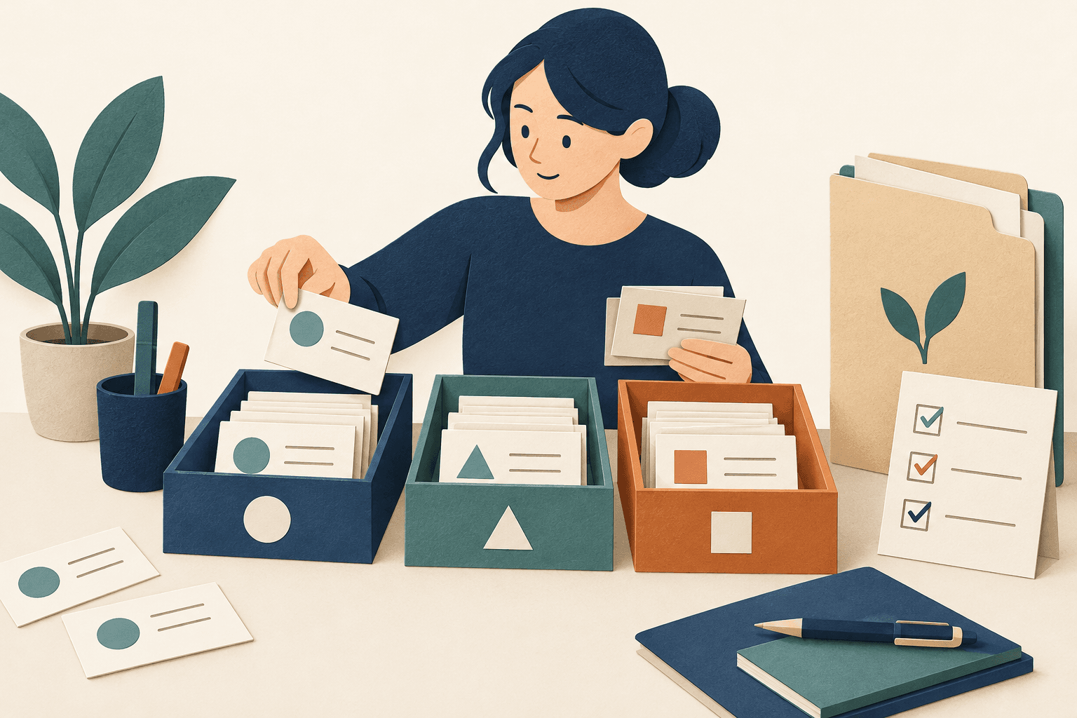 Anonymous customer cards organized into enquiry, customer and review groups